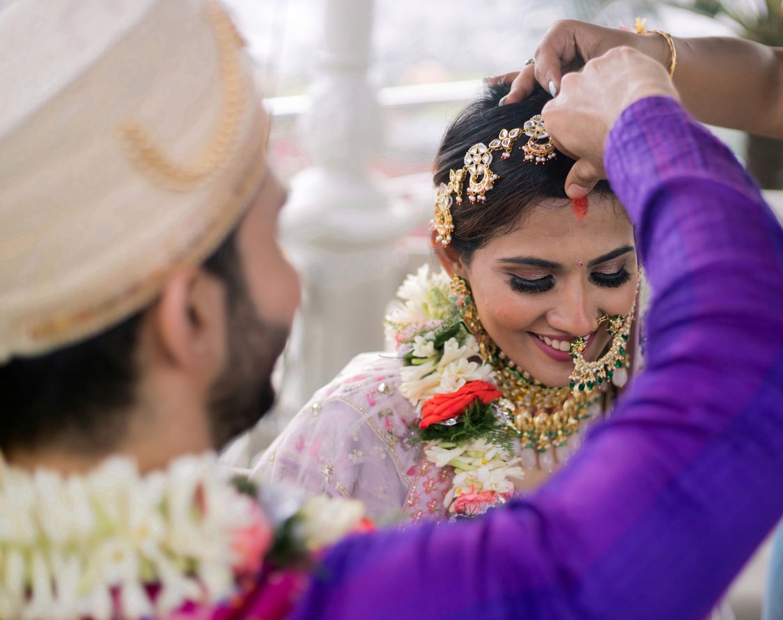 Couple in Modern Indian Wedding