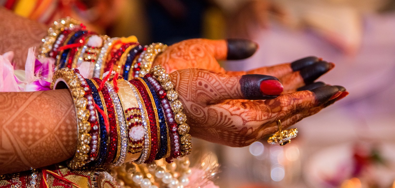 Hands with Henna Tattoo on a Wedding