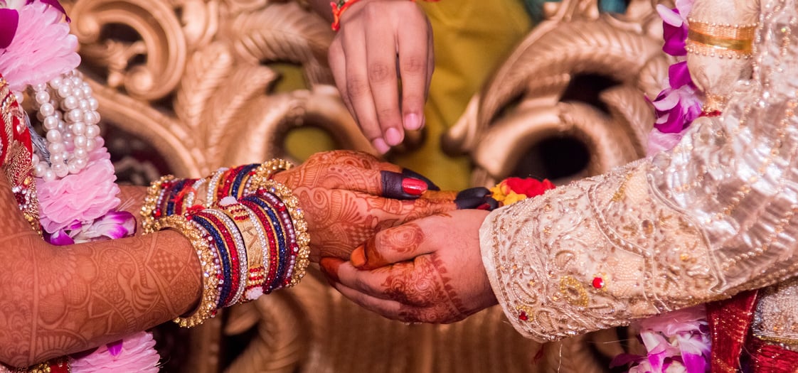 Hands with Henna Tattoo on a Wedding